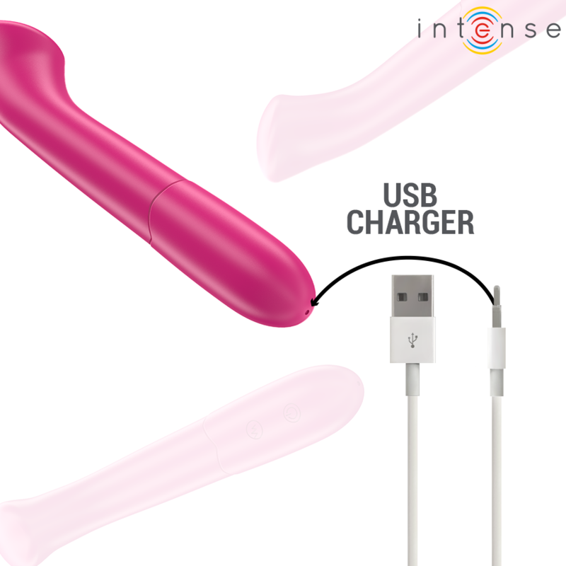 INTENSE - VIBRATEUR PATY 19 CM FLEXIBLE 10 VIBRATIONS MODÈLE 2 ROSE