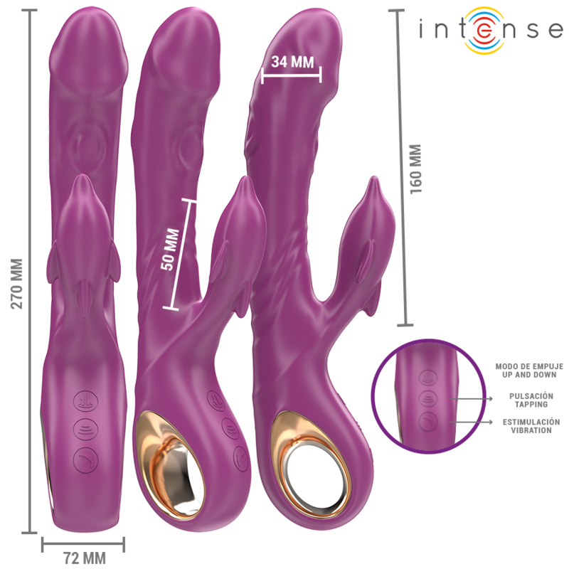 INTENSE - VIBRATEUR MULTIFONCTION HALLE AVEC LANGUE STIMULANTE DAUPHIN VIOLET
