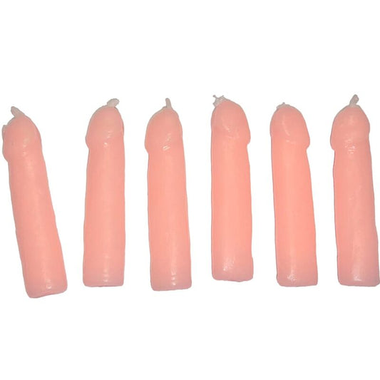 DIABLO PICANTE - 6 VELAS CON FORMA DE PENE CARNE