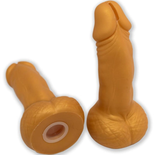 DIABLO PICANTE - HUCHA CON FORMA DE PENE 22,5 CM DORADA