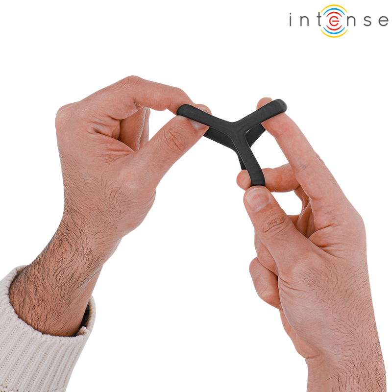 INTENSE - CARSON DOUBLE ANNEAU PÉNIS EN SILICONE NOIR MODÈLE 4