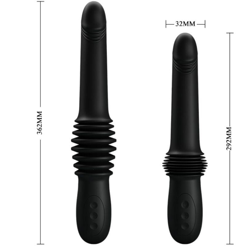 PRETTY LOVE - VIBRADOR PAZUZU 3 MODOS DE EMPUJE NEGRO