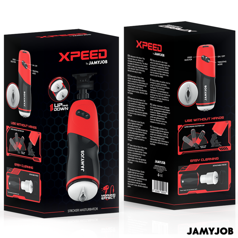 JAMYJOB - MASTURBADOR VAGINAL AUTOMÁTICO XPEED 5 MODOS DE EMPUJE Y EFECTOS DE SONIDO
