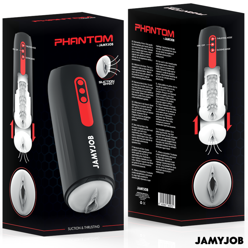 JAMYJOB - MASTURBADOR VAGINAL AUTOMÁTICO PHANTOM 5 MODOS DE SUCCIÓN Y EMPUJE