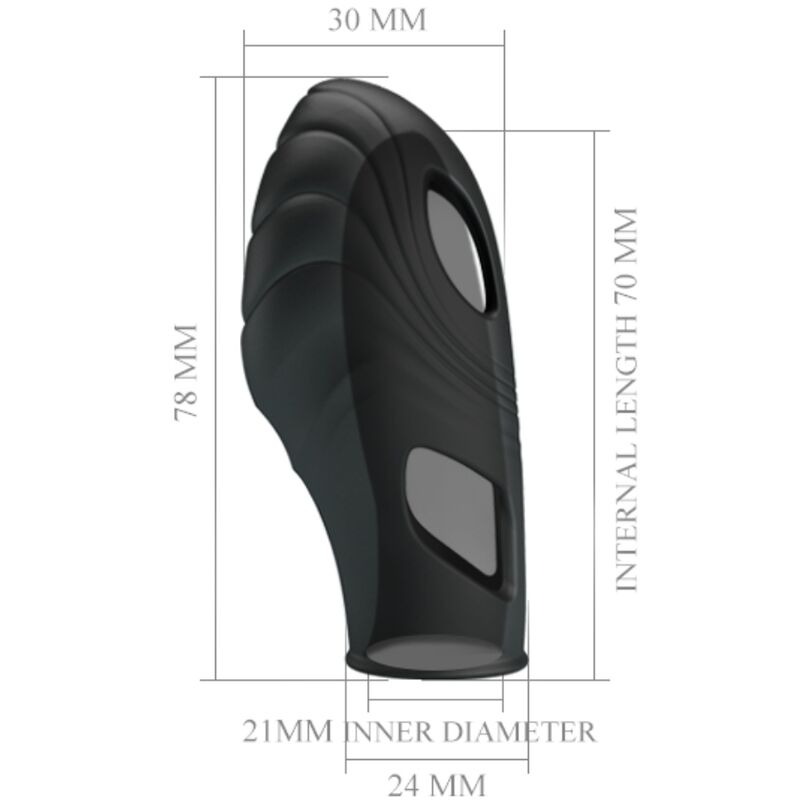 PRETTY LOVE - VIBRADOR DE DEDO DE SILICONA LICH NEGRO