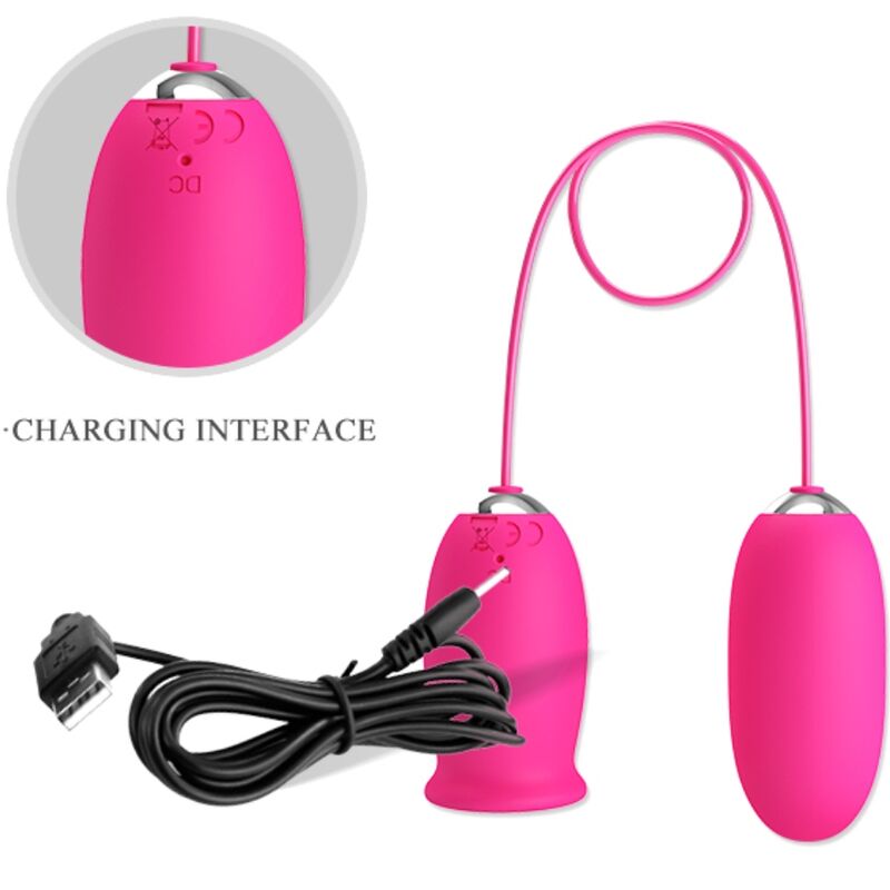 PRETTY LOVE - HUEVO VIBRADOR DAISY + LENGUA ESTIMULANTE DE CLÍTORIS ROSA