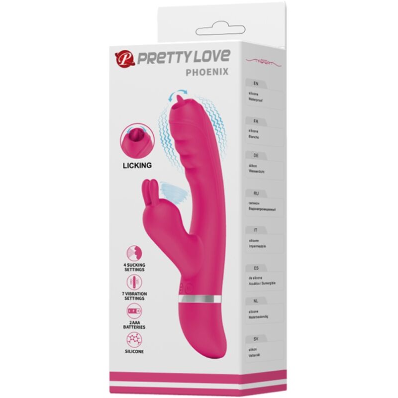 PRETTY LOVE - VIBRADOR CONEJO MULTIFUNCIÓN PHOENIX ROSA
