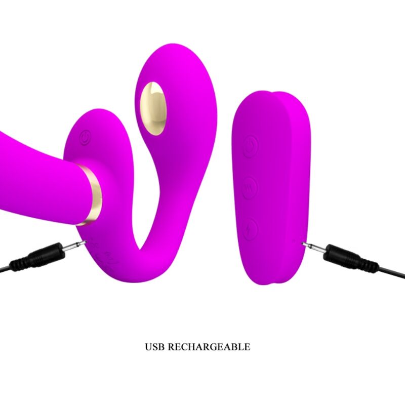 PRETTY LOVE - THUNDERBIRD VIBRADOR DOBLE CON ARCO Y CONTROL REMOTO MORADO