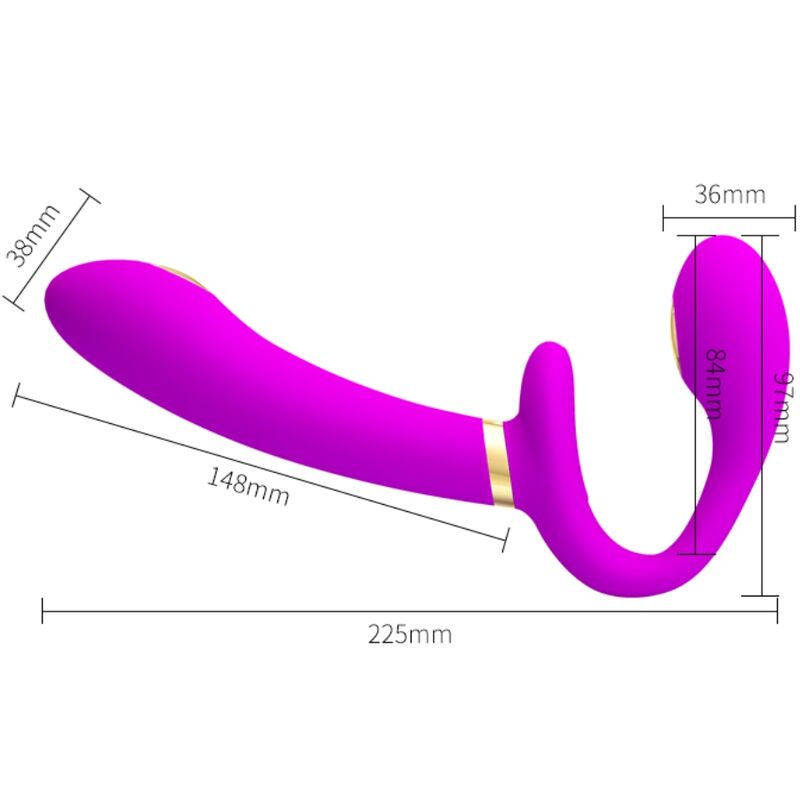 PRETTY LOVE - THUNDERBIRD VIBRADOR DOBLE CON ARCO Y CONTROL REMOTO MORADO