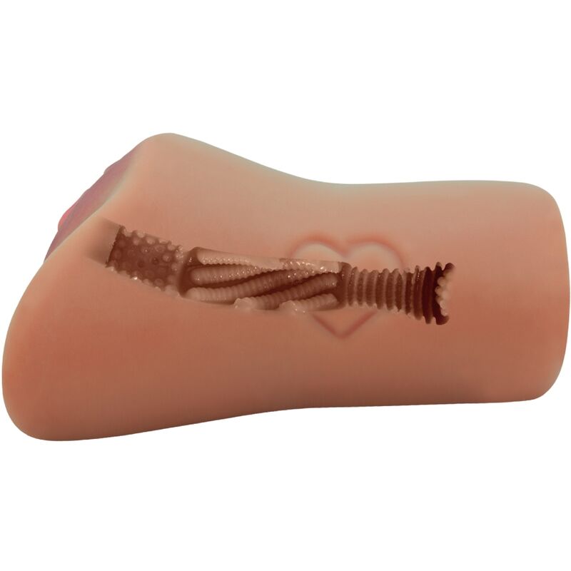 CRAZY BULL - DISEÑO DE VAGINA Y ANO ESCARLATA CON UN CORAZÓN DE CARNE