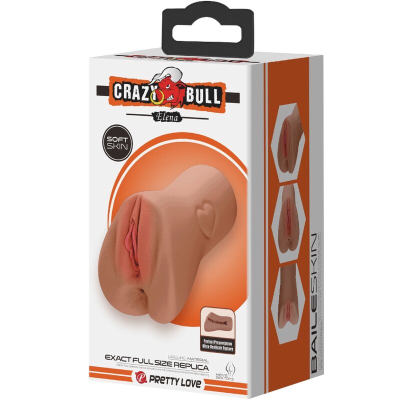 CRAZY BULL - DISEÑO DE VAGINA Y ANO ESCARLATA CON UN CORAZÓN DE CARNE