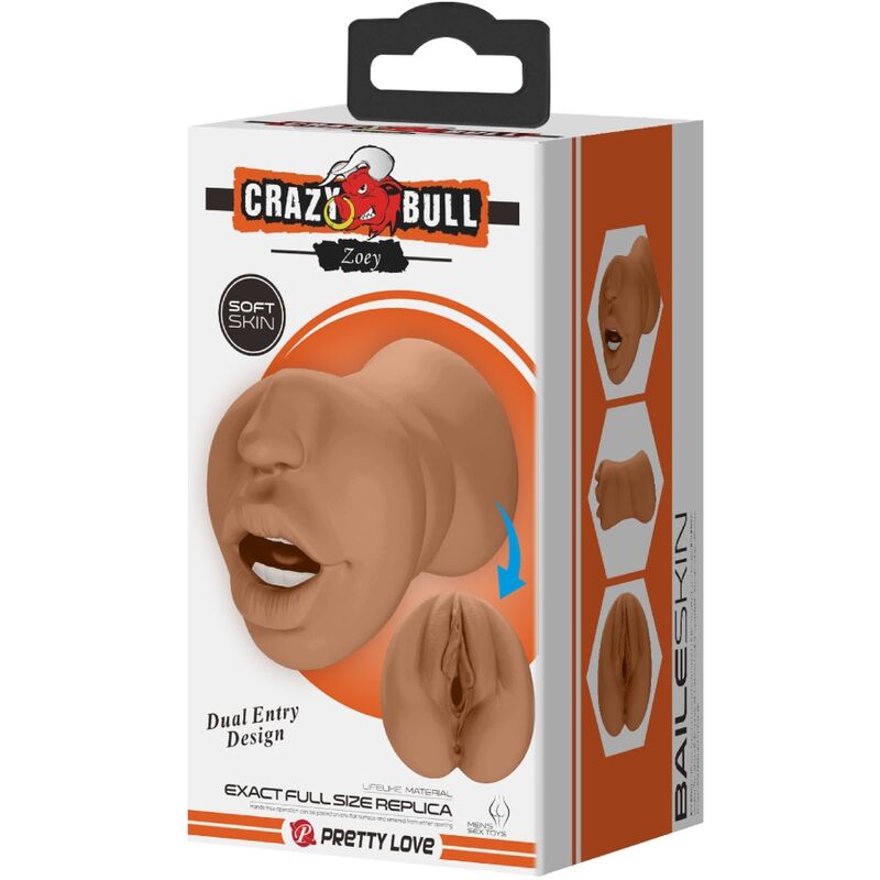 CRAZY BULL - ZOEY DOBLE MASTURBADOR BOCA Y VAGINA CARNE