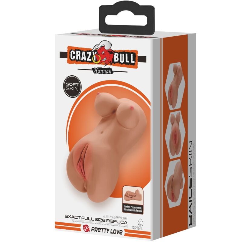 CRAZY BULL - HANNAH DOBLE MASTURBADOR VAGINA Y ANO REALISTA MULATA