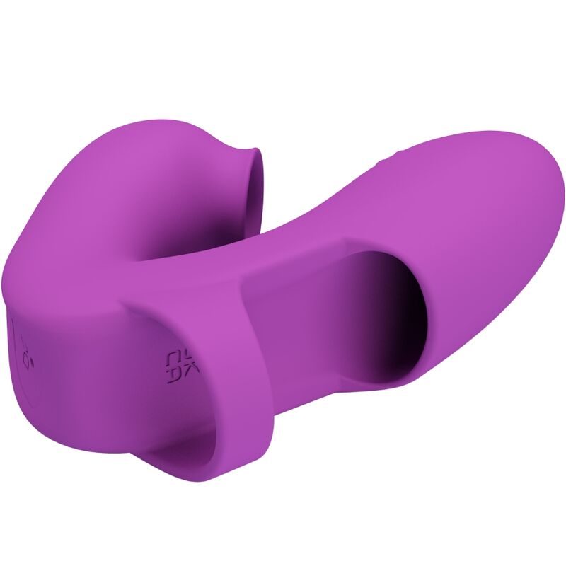 PRETTY LOVE - VIBRADOR DE DEDO ATHENA CON ESTIMULADOR DE CLÍTORIS MORADO