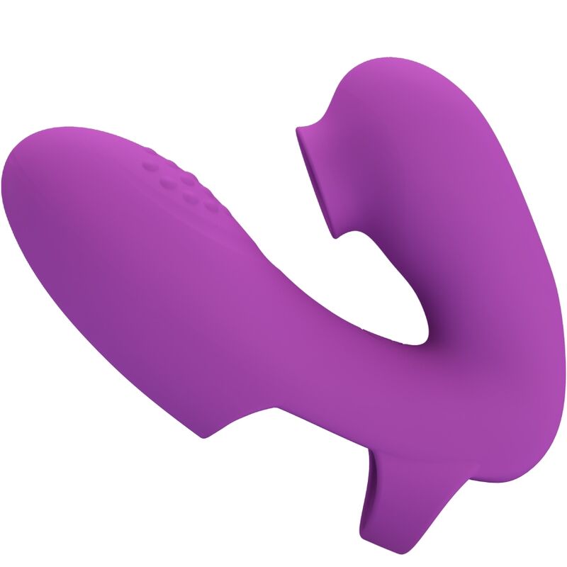 PRETTY LOVE - VIBRADOR DE DEDO ATHENA CON ESTIMULADOR DE CLÍTORIS MORADO