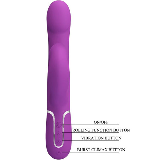PRETTY LOVE - VIBRADOR Y ESTIMULADOR MULTIFUNCIÓN 4 EN 1 MORADO