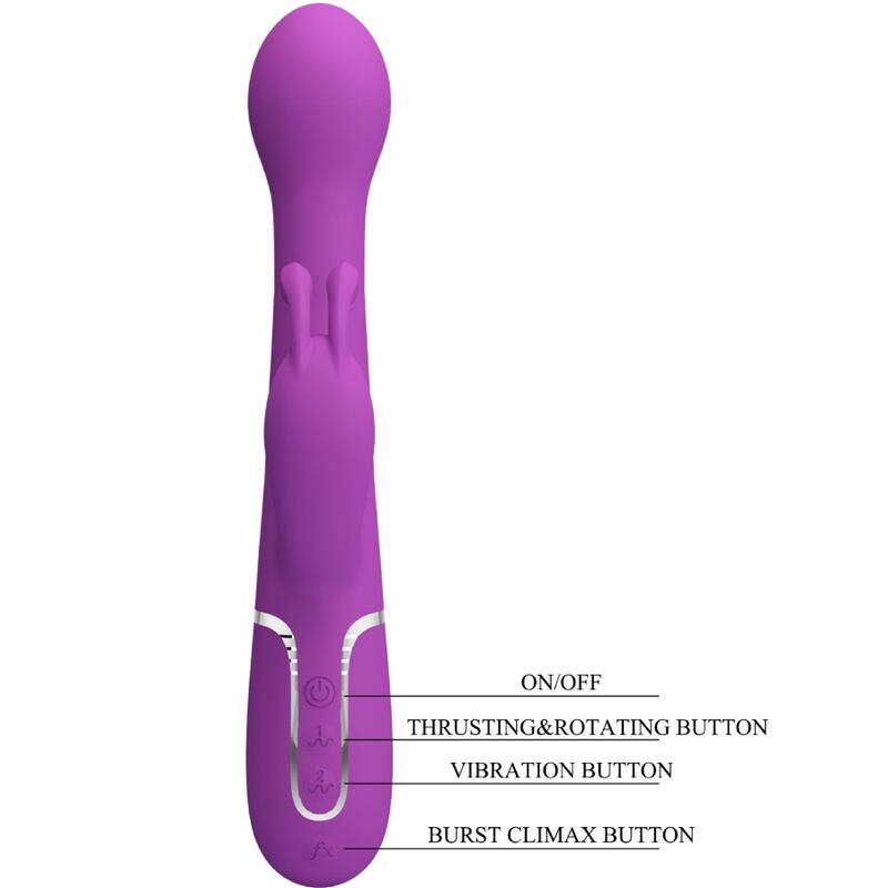 PRETTY LOVE - VIBRADOR CONEJO MULTIFUNCIÓN 3 EN 1 DEJON MORADO