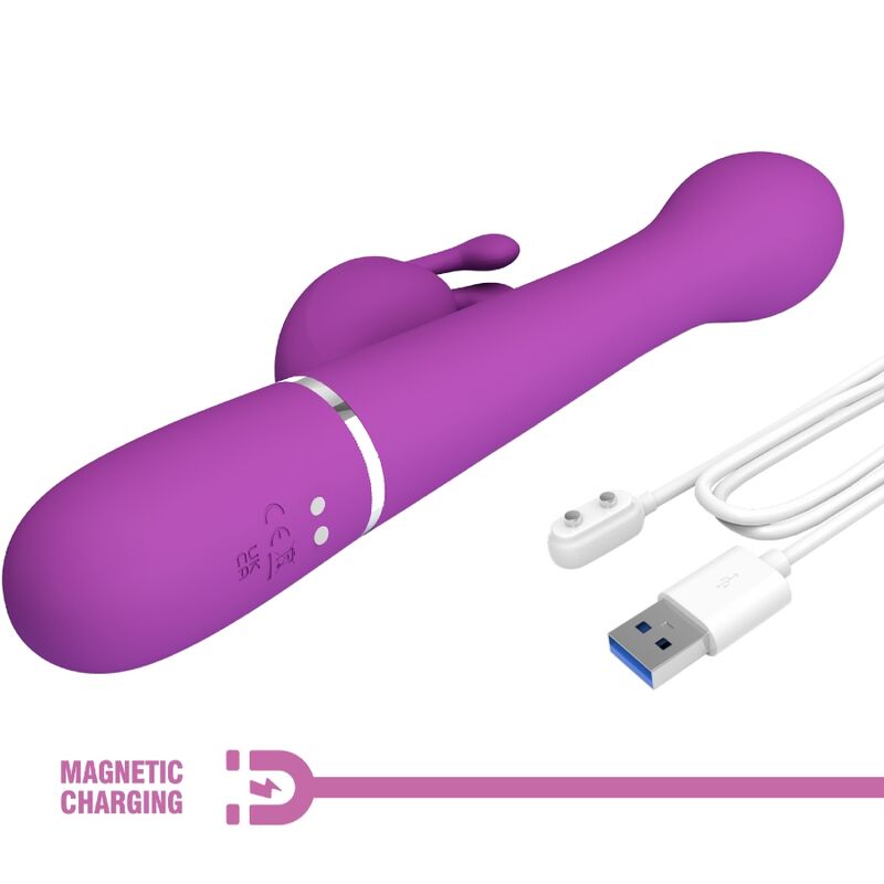 PRETTY LOVE - VIBRADOR CONEJO MULTIFUNCIÓN 3 EN 1 DEJON MORADO