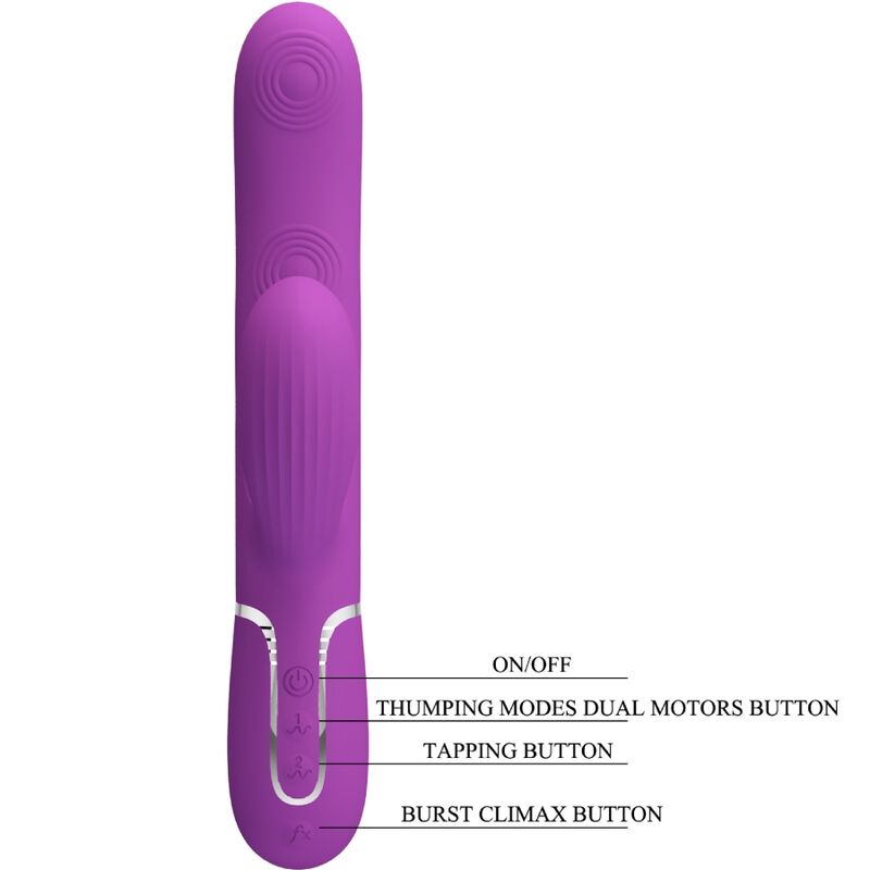 PRETTY LOVE - PERLITA 3 IN 1 MULTIFUNCTION RABBIT VIBRATOR  PURPLE