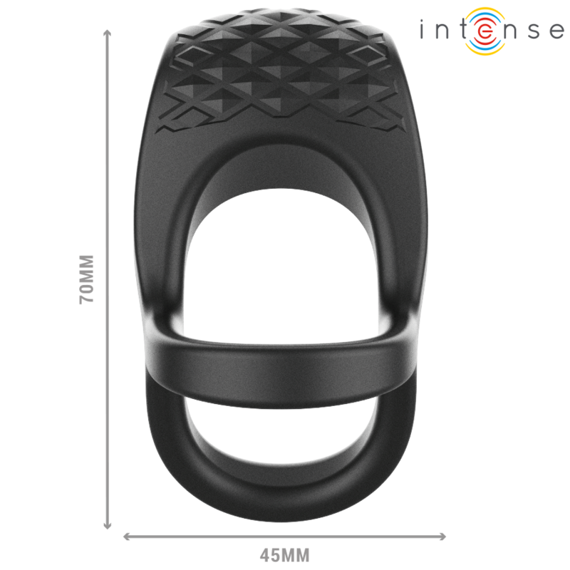 INTENSE - ALEX VIBRADOR DOBLE ANILLO PARA EL PENE 10 VIBRACIONES NEGRO