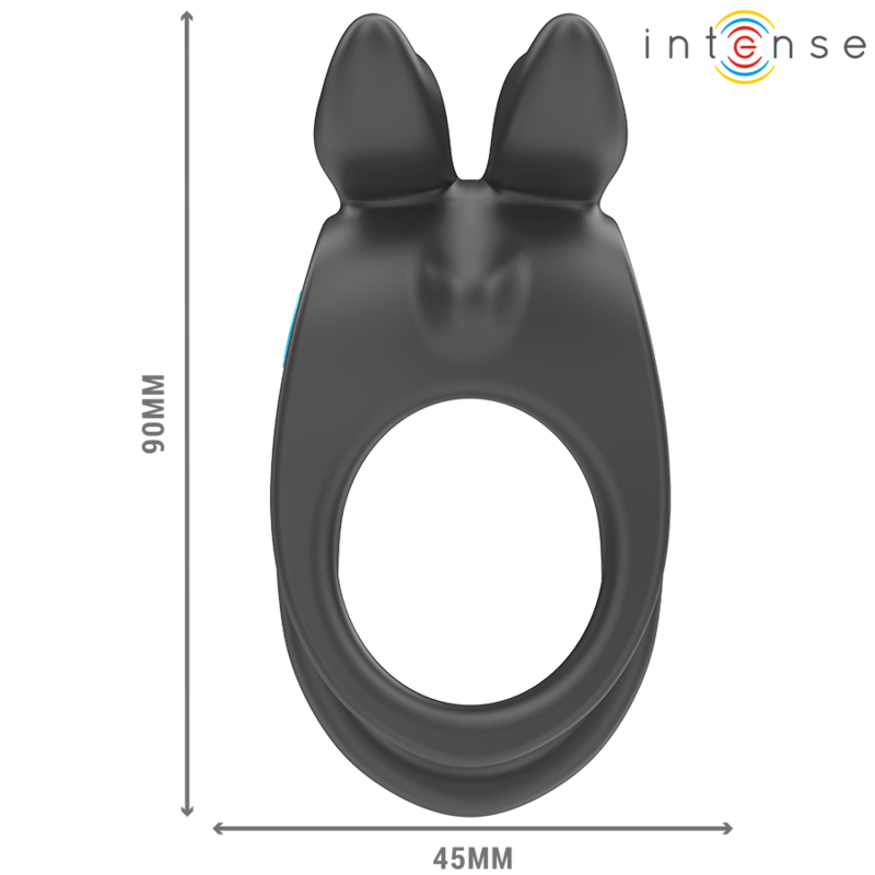 INTENSE - SAM VIBRADOR DOBLE ANILLO PARA EL PENE 10 VIBRACIONES NEGRO