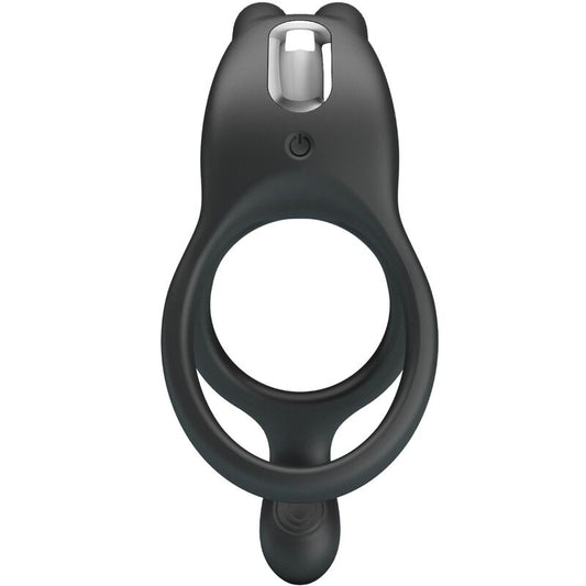 PRETTY LOVE - SETH ANILLO VIBRADOR DOBLE CONEJO 7 VIBRACIONES NEGRO