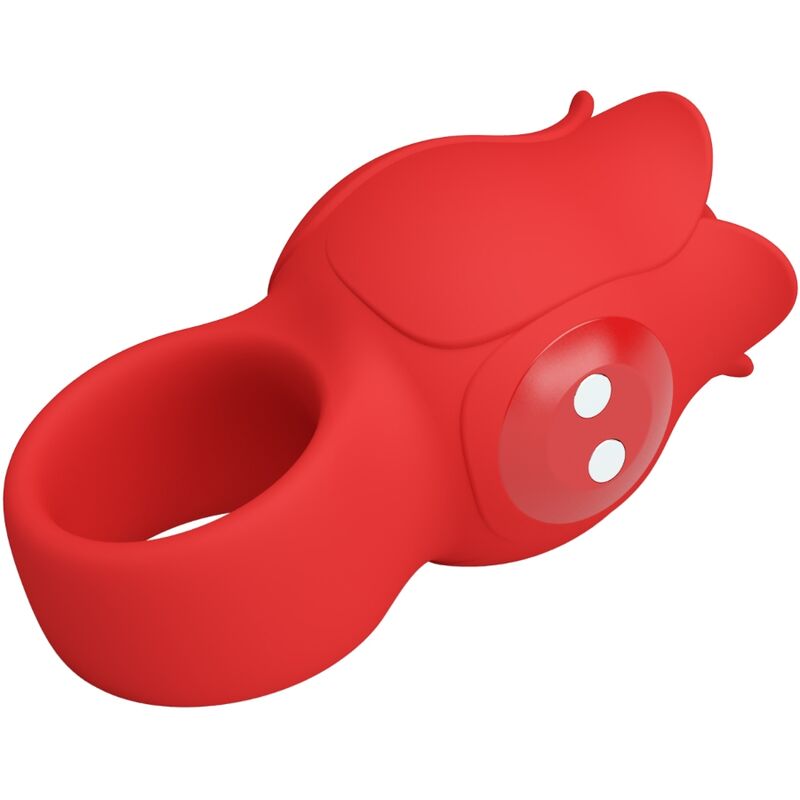 PRETTY LOVE - VIBRADOR DE DEDO JAE ROSE CON FORMA DE 10 VIBRACIONES ROJO
