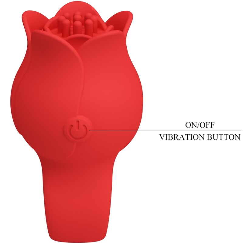 PRETTY LOVE - VIBRADOR DE DEDO JAE ROSE CON FORMA DE 10 VIBRACIONES ROJO