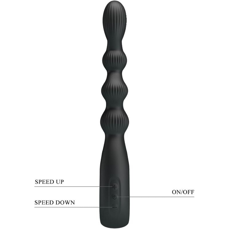 PRETTY LOVE - VIBRADOR ANAL FEDERER 12 VIBRACIONES NEGRO