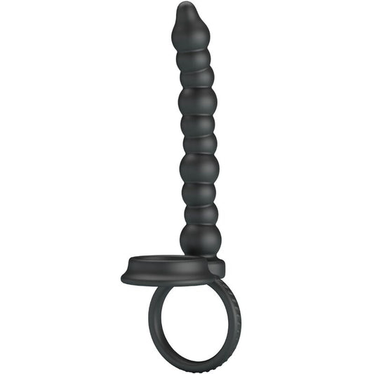 PRETTY LOVE - ANILLO PARA EL PENE DILLION DOBLE PENETRACIÓN NEGRO