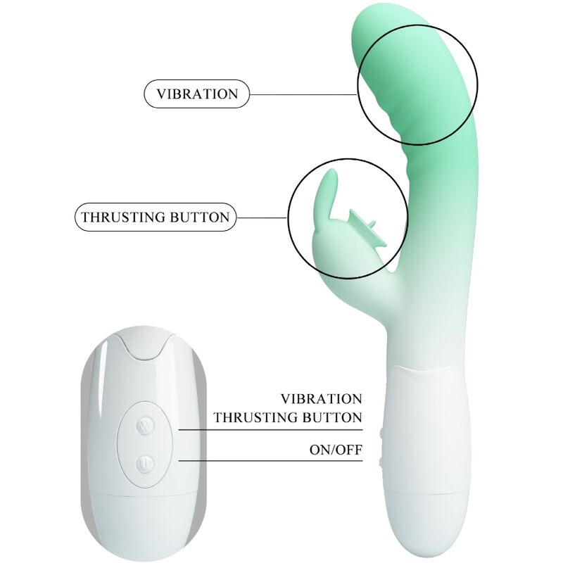 PRETTY LOVE - CERBERUS RABBIT VIBRATOR 3O VIBRATIONS GREEN