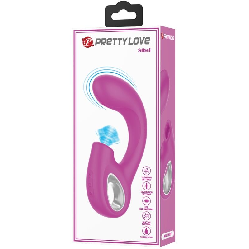 PRETTY LOVE - SIBEL SIBEL VIBRADOR PUNTO G + ESTIMULADOR DE CLÍTORIS 10 VIBRACIONES MORADO