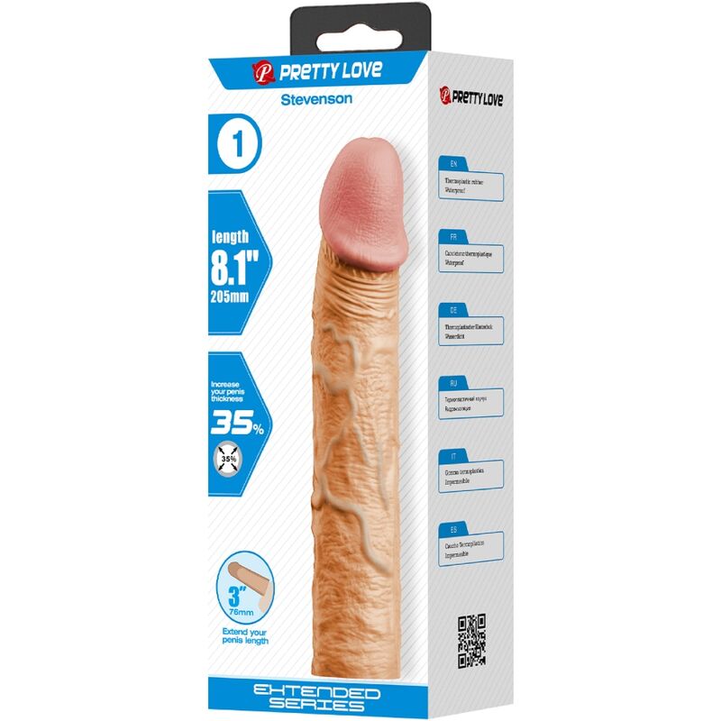 PRETTY LOVE - STEVENSON MANCHON POUR PÉNIS AVEC EXTENSION DE 7,6 CM