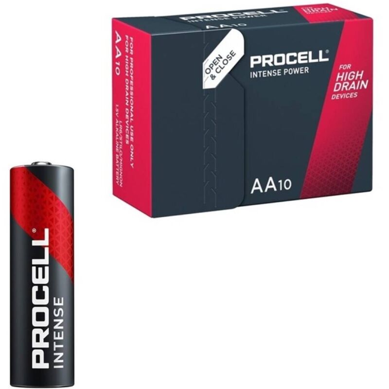 PROCELL - Piles alcalines LR6 AA 1,5 V à puissance intense, coffret de 10 pièces