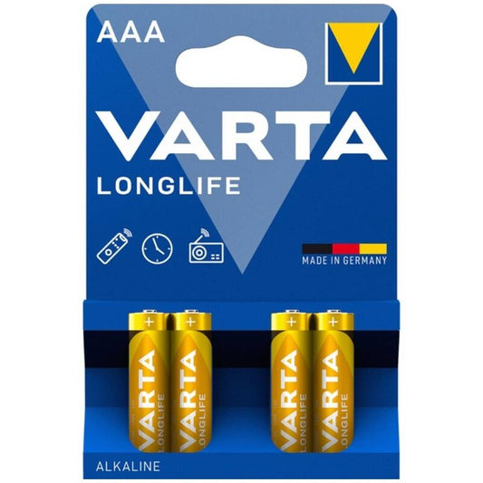 VARTA - PILAS ALCALINAS AAA DE LARGA DURACIÓN LR03 BLISTER*4