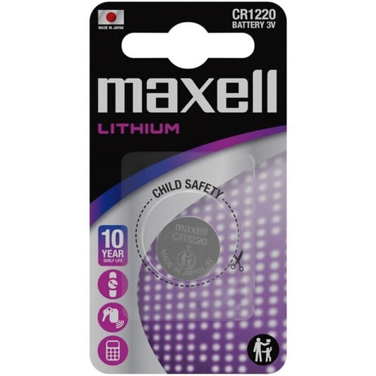 MAXELL - BATERÍA DE BOTÓN DE LITIO CR1220 3V BLISTER*1