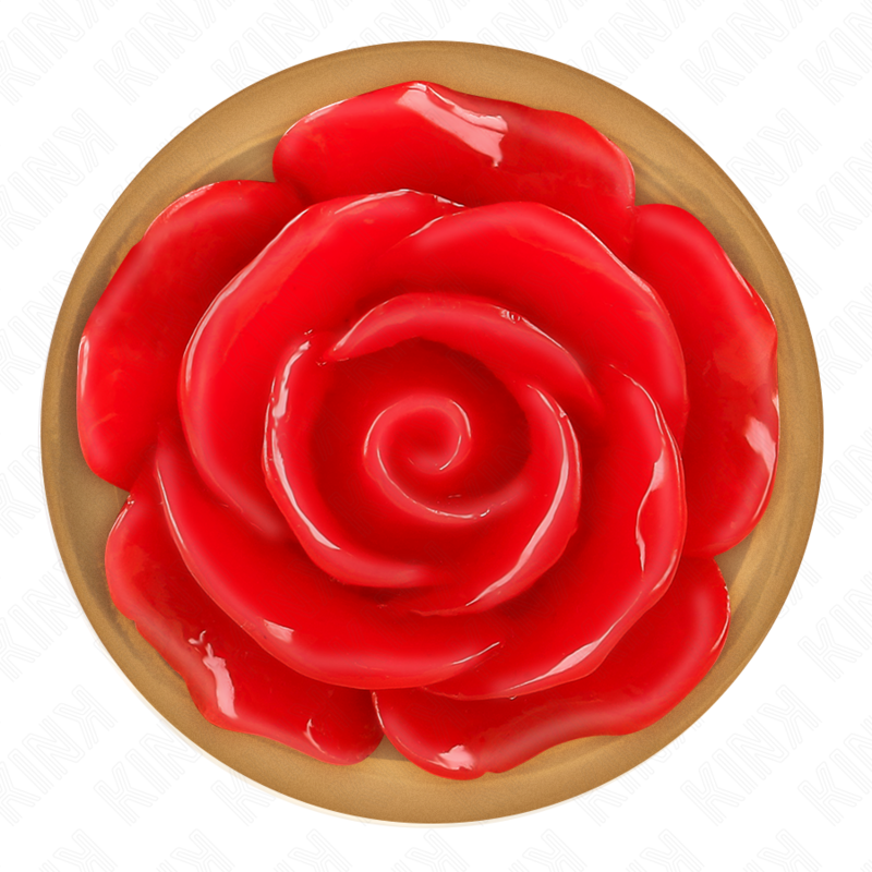 KINK - PLUG ANAL DE ORO ROSA CON ROSA ROJA M