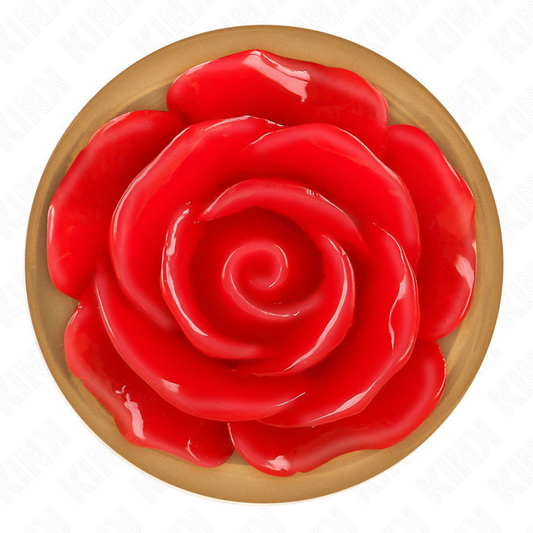 KINK - PLUG ANAL DE ORO ROSA CON ROSA ROJA S