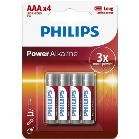 PHILIPS - PILAS ALCALINAS AAA LR03 BLISTER*4