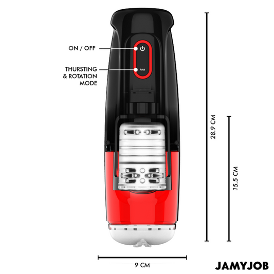 JAMYJOB - MASTURBADOR VAGINAL AUTOMÁTICO STORM 10 MODOS DE ROTACIÓN Y EMPUJE