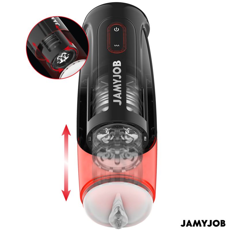 JAMYJOB - MASTURBADOR VAGINAL AUTOMÁTICO STORM 10 MODOS DE ROTACIÓN Y EMPUJE