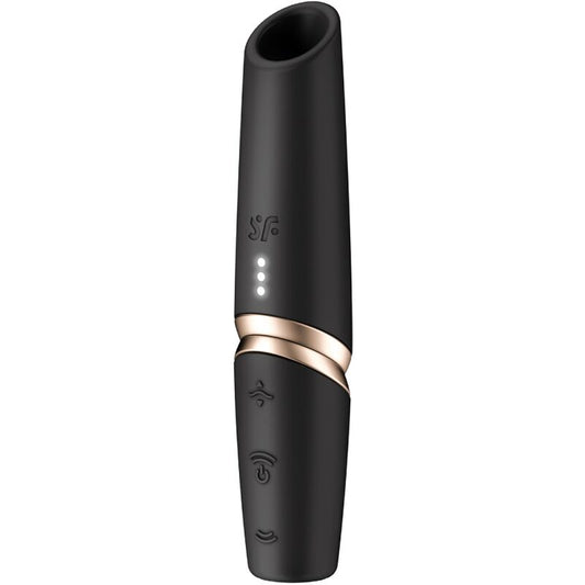 SATISFYER - ESTIMULADOR DE CLÍTORIS PERFECT KISS WAVE NEGRO/DORADO