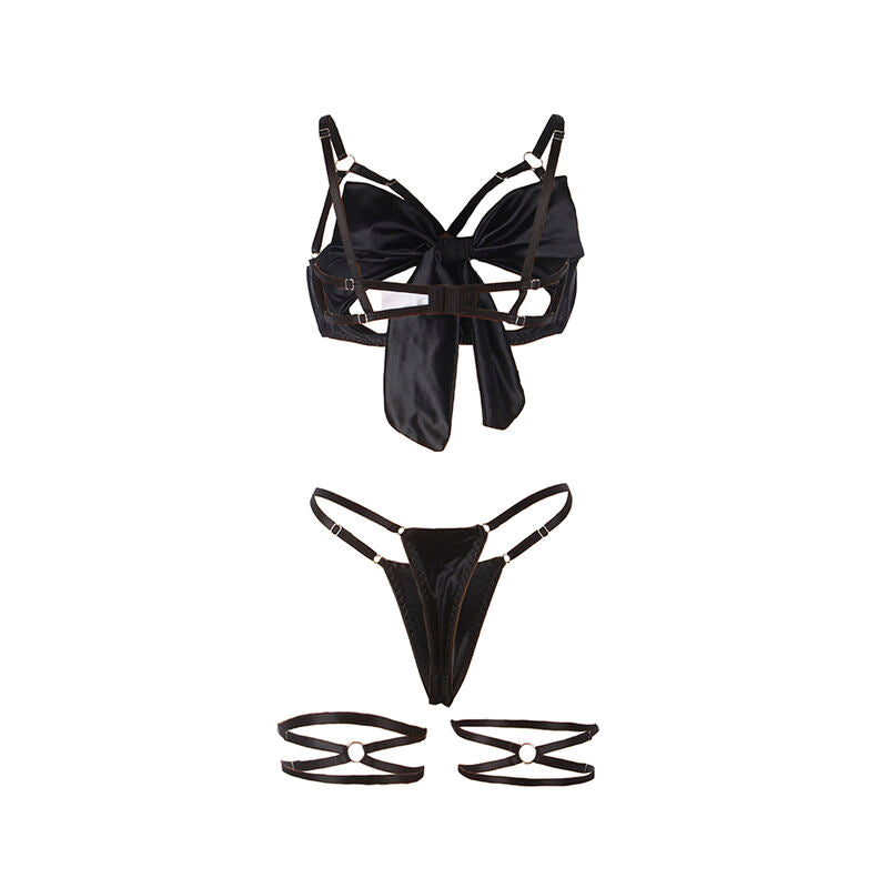 SUBBLIME - 955199 CONJUNTO DE SUJETADOR CON LAZO NEGRO AJUSTABLE S/M
