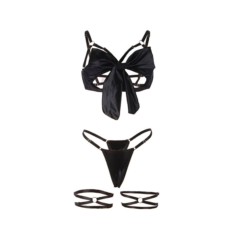 SUBBLIME - 955205 CONJUNTO DE SUJETADOR CON LAZO NEGRO AJUSTABLE L/XL