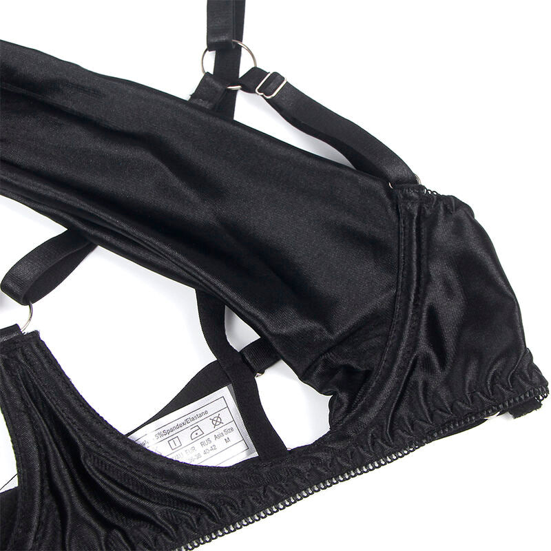 SUBBLIME - 955205 CONJUNTO DE SUJETADOR CON LAZO NEGRO AJUSTABLE L/XL