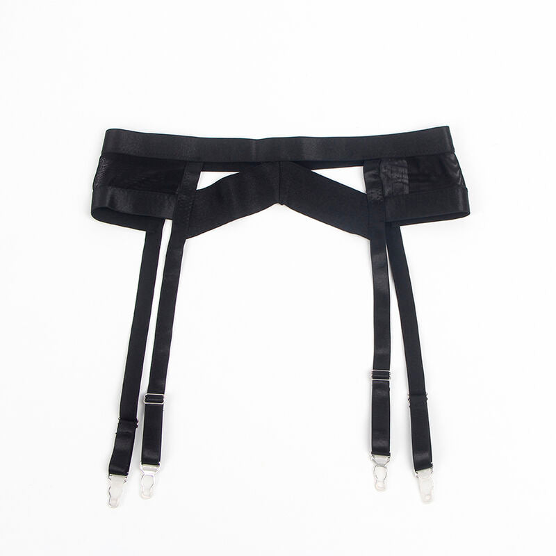 SUBBLIME - 955236 BLACK BONDAGE BRA WITH GARTER SET S/M