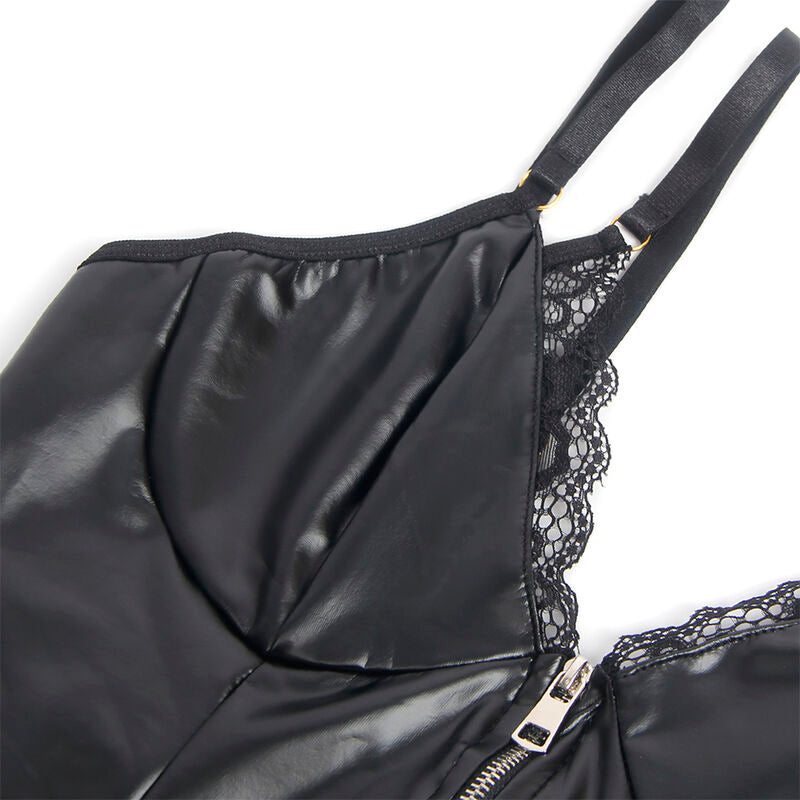 SUBBLIME - 955458 CUERPO DE CUERO NEGRO CON CREMALLERA S/M