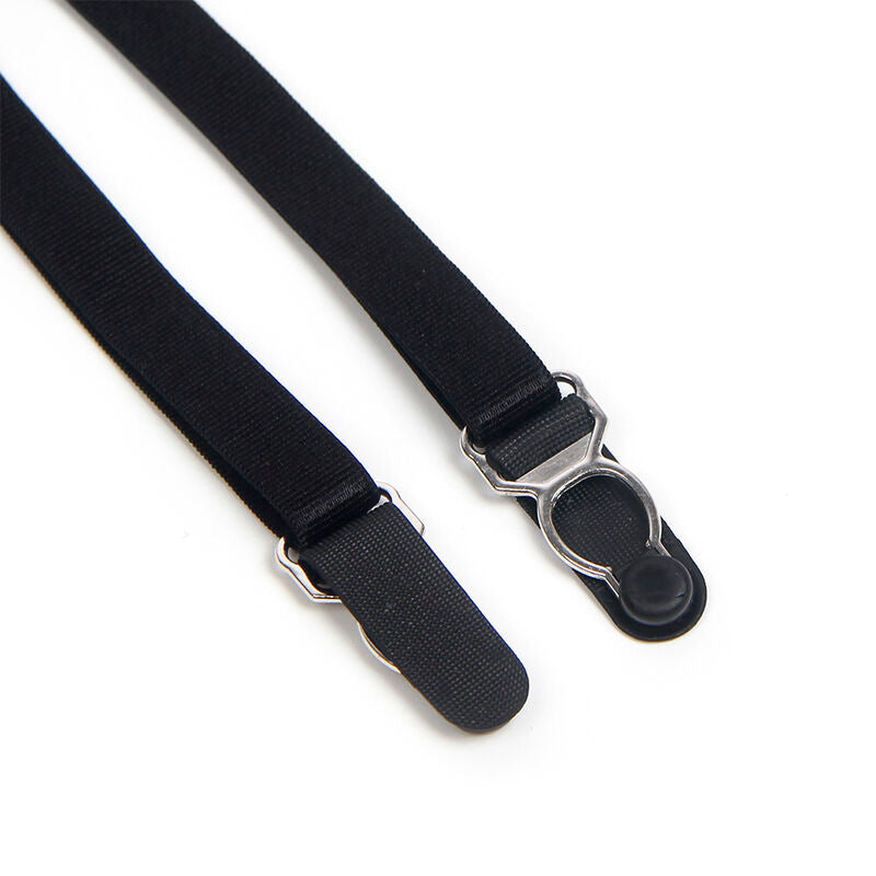 SUBBLIME - 955496 LACE BODYSUIT WITH BOWS AND GARTERS BLACK S/M