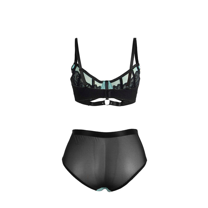 SUBBLIME - 955557 ENSEMBLE SOUTIEN-GORGE À FERMETURE ÉCLAIR EN CUIR VERNI VERT S/M