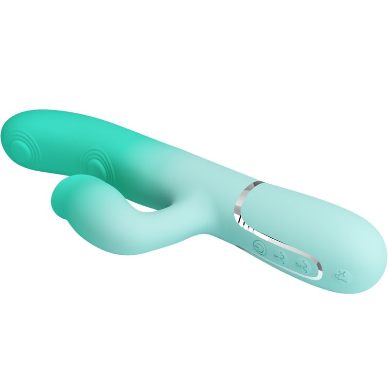 PRETTY LOVE - GIGI MULTIFUNCTION RABBIT VIBRATOR AQUA GREEN